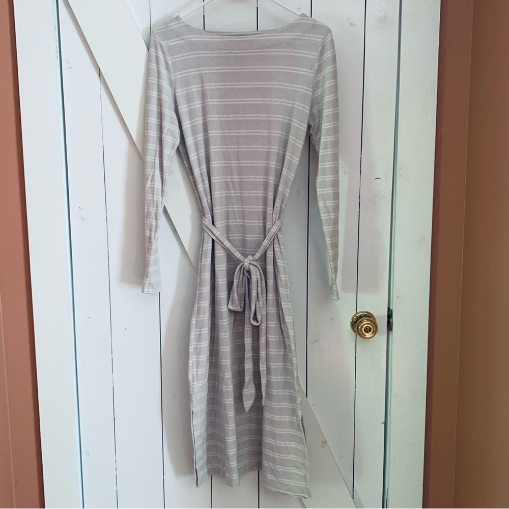 Striped Sweater Dress Belted Maxi Dress Size Small Boho Coastal Cowgirl Western